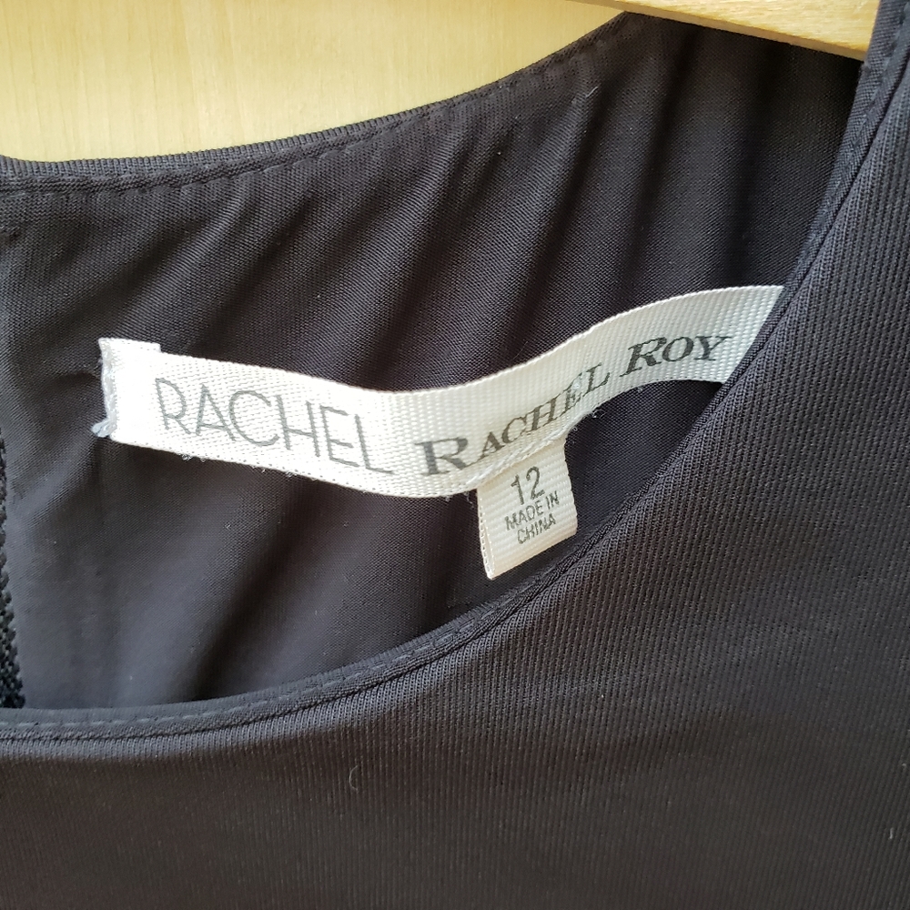 Rachel Roy Black / Navy Lace Scuba Sheath Dress 12 - Picture 4 of 14
